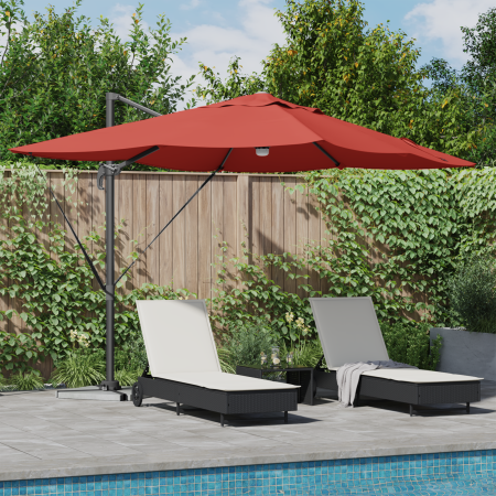 Sombrilla Cantilever Terracota Poliéster Grande Plegable | Foro24.es | Tu tienda online para hogar, jardín y más Foro24.es
