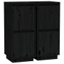 Sideboard 2 Stück massives schwarzes Kiefernholz 31,5x34x75 cm von vidaXL, Sideboards - Ref: Foro24-813389, Preis: 66,96 €, R...