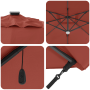 Sombrilla Cantilever Terracota Poliéster Grande Plegable | Foro24.es | Tu tienda online para hogar, jardín y más Foro24.es