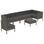 8-teiliges Gartenmöbel-Set und graue synthetische Rattankissen von vidaXL, Gartensets - Ref: Foro24-3094390, Preis: 616,37 €,...