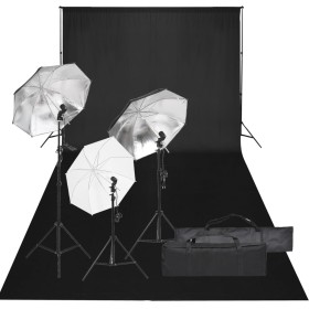 Kit de estudio fotográfico con set de luces y fondo