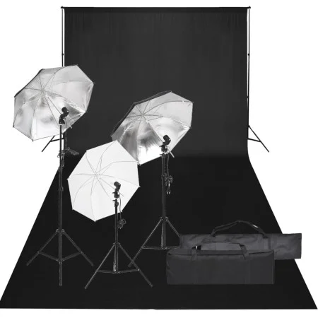 Photo studio kit with lighting set and background by vidaXL, Flashes and studio lighting - Ref: Foro24-3094702, Price: 171,77...