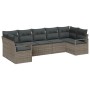 Conjunto de sofá de jardín 7 pcs Gris Poliratán