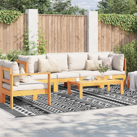Alfombra de Exterior ARAKIL de Blanco y Negro Tela, Poliéster | Foro24.es | Tu tienda online para hogar, jardín y más Foro24.es