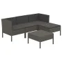 5-piece garden furniture set and gray synthetic rattan cushions by vidaXL, Garden sets - Ref: Foro24-3094378, Price: 339,43 €...