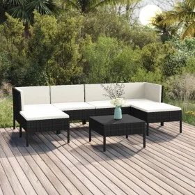 Garden furniture set 7 pieces black synthetic rattan cushions by vidaXL, Garden sets - Ref: Foro24-3094536, Price: 512,12 €, ...
