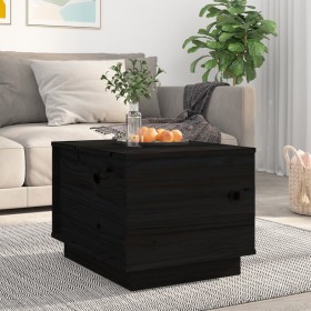Mesa de centro de madera maciza de pino negro 40x50x35 cm