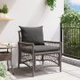Silla de Jardín con Cojines Gris de Ratán Sintético de , Sillas de jardín - Ref: Foro24-42006219, Precio: 122,20 €