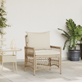 Silla de Jardín con Cojines Beige 60x70x78 cm de Ratán de , Sillas de jardín - Ref: Foro24-42006221, Precio: 122,20 €, Descue...