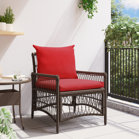 Silla de jardín con cojines marrón 60x70x78 cm de ratán sintético de , Sillas de jardín - Ref: Foro24-42006223, Precio: 122,20 €