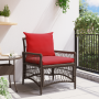 Silla de jardín con cojines marrón 60x70x78 cm de ratán sintético de , Sillas de jardín - Ref: Foro24-42006223, Precio: 122,20 €