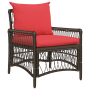 Silla de jardín con cojines marrón 60x70x78 cm de ratán sintético de , Sillas de jardín - Ref: Foro24-42006223, Precio: 122,20 €