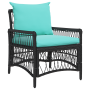 Sillón de jardín con cojines Negro 60x70x78 cm Ratán sintético de , Sillas de jardín - Ref: Foro24-42006225, Precio: 122,20 €