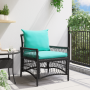 Sillón de jardín con cojines Negro 60x70x78 cm Ratán sintético de , Sillas de jardín - Ref: Foro24-42006225, Precio: 122,20 €