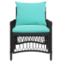 Sillón de jardín con cojines Negro 60x70x78 cm Ratán sintético de , Sillas de jardín - Ref: Foro24-42006225, Precio: 122,20 €