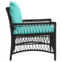 Sillón de jardín con cojines Negro 60x70x78 cm Ratán sintético de , Sillas de jardín - Ref: Foro24-42006225, Precio: 122,20 €