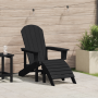Silla Adirondack con Reposapiés Negro HDPE | Foro24.es | Tu tienda online para hogar, jardín y más Foro24.es