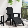 Silla Adirondack con Reposapiés Negro HDPE | Foro24.es | Tu tienda online para hogar, jardín y más Foro24.es