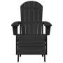 Silla Adirondack con Reposapiés Negro HDPE | Foro24.es | Tu tienda online para hogar, jardín y más Foro24.es