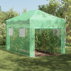 Invernadero Tipo Cámara con Estructura Plegable Verde 410x280x315 cm Acero