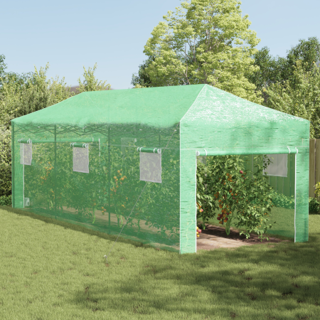 Invernadero de entrada con marco plegable Verde 870x290x315 cm Acero de , Invernaderos - Ref: Foro24-42006646, Precio: 343,28...