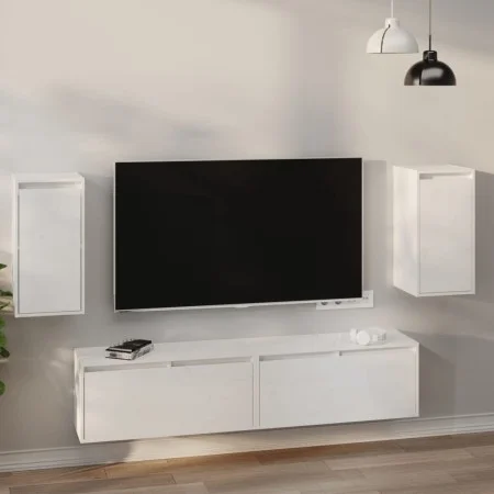 Wandschrank 2 Stk. aus massivem weißem Kiefernholz 30x30x60 cm von vidaXL, Regale und Regale - Ref: Foro24-813488, Preis: 85,...