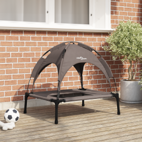 Cama elevada para perros Marrón Metal 76 x 62 x 70.5 cm Plegable de , Camas para perros - Ref: Foro24-42008170, Precio: 35,99 €