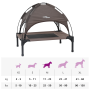Cama elevada para perros Marrón Metal 76 x 62 x 70.5 cm Plegable de , Camas para perros - Ref: Foro24-42008170, Precio: 35,99 €