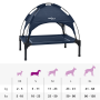 Cama elevada para perros Azul Marino Tela, Metal 71 x 64 x 71 cm de , Camas para perros - Ref: Foro24-42008198, Precio: 34,56...
