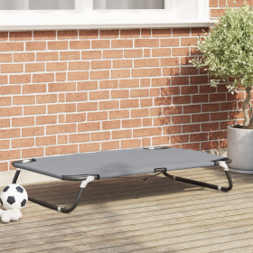 Cama Plegable para Perros Gris Claro De Metal, Tela