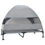 Cama Elevada para Perros con Techo Quita y Pon Gris Claro XL Acero | Foro24.es | Tu tienda online para hogar, jardín y más Foro24.es
