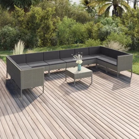 11-piece garden furniture set and gray synthetic rattan cushions by vidaXL, Garden sets - Ref: Foro24-3094634, Price: 908,29 ...