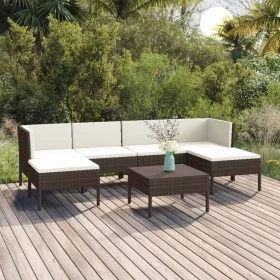 Gartenmöbelset 7-tlg. und Kissen braun synthetisches Rattan von vidaXL, Gartensets - Ref: Foro24-3094535, Preis: 570,31 €, Ra...
