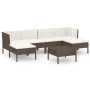 Garden furniture set 7 pieces and brown synthetic rattan cushions by vidaXL, Garden sets - Ref: Foro24-3094535, Price: 570,31...