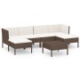 Gartenmöbelset 7-tlg. und Kissen braun synthetisches Rattan von vidaXL, Gartensets - Ref: Foro24-3094535, Preis: 580,06 €, Ra...
