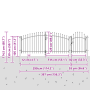 Puerta de Jardín con Punta de Lanza Gris 125x400 cm de Acero de , Puertas de jardín - Ref: Foro24-42008908, Precio: 245,21 €