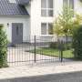 Puerta de jardín con punta de lanza gris 150x400 cm de acero de , Puertas de jardín - Ref: Foro24-42008909, Precio: 253,60 €