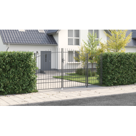 Puerta de jardín con punta de lanza gris 195x400 cm de acero de , Puertas de jardín - Ref: Foro24-42008911, Precio: 342,67 €