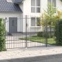 Puerta de jardín con punta de lanza gris 195x400 cm de acero de , Puertas de jardín - Ref: Foro24-42008911, Precio: 342,67 €