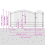 Puerta de jardín con punta de lanza gris 195x400 cm de acero de , Puertas de jardín - Ref: Foro24-42008911, Precio: 342,67 €