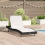 Tumbona Negra de Rattán y Textileno de , Tumbonas - Ref: Foro24-42009978, Precio: 152,28 €, Descuento: %