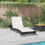 Tumbona Negra de Rattán y Textileno de , Tumbonas - Ref: Foro24-42009978, Precio: 152,28 €, Descuento: %