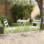 Juego de Bistro Plegable de 3 Piezas Blanco de Acero de , Conjuntos de jardín - Ref: Foro24-42010317, Precio: 172,92 €