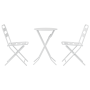 Juego de Bistro Plegable de 3 Piezas Blanco de Acero de , Conjuntos de jardín - Ref: Foro24-42010317, Precio: 172,92 €
