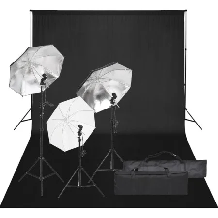 Kit de estudio fotográfico con set de luces y fondo by vidaXL, Flashes and studio lighting - Ref: Foro24-3094708, Price: 191,...