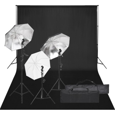 Kit de estudio fotográfico con set de luces y fondo by vidaXL, Flashes and studio lighting - Ref: Foro24-3094708, Price: 191,...