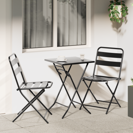 Juego de Bistro Plegable de 3 Piezas Antracita de Acero de , Conjuntos de jardín - Ref: Foro24-42010318, Precio: 175,41 €