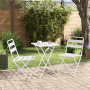 Juego de Bistro Plegable de 3 Piezas Blanco de Acero de , Conjuntos de jardín - Ref: Foro24-42010319, Precio: 175,41 €