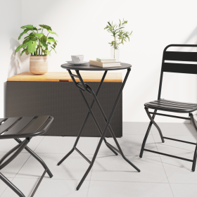 Mesa de Jardín Plegable Antracita Ø50x72 cm Acero