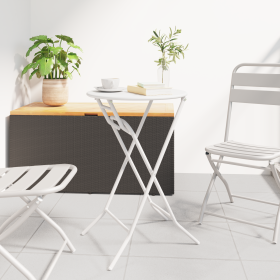 Mesa Plegable de Jardín Blanca Ø50x72 cm Acero